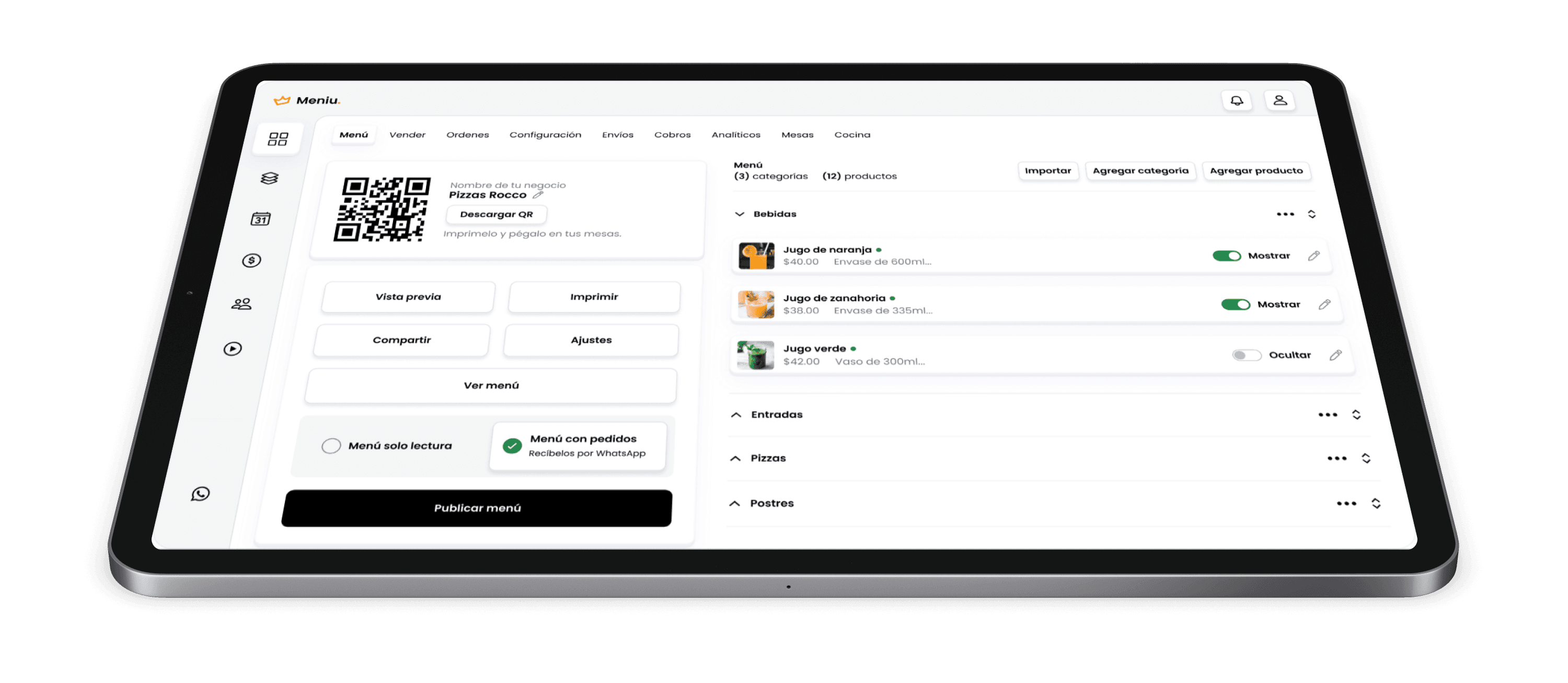 Crea tu menú digital con Meniu