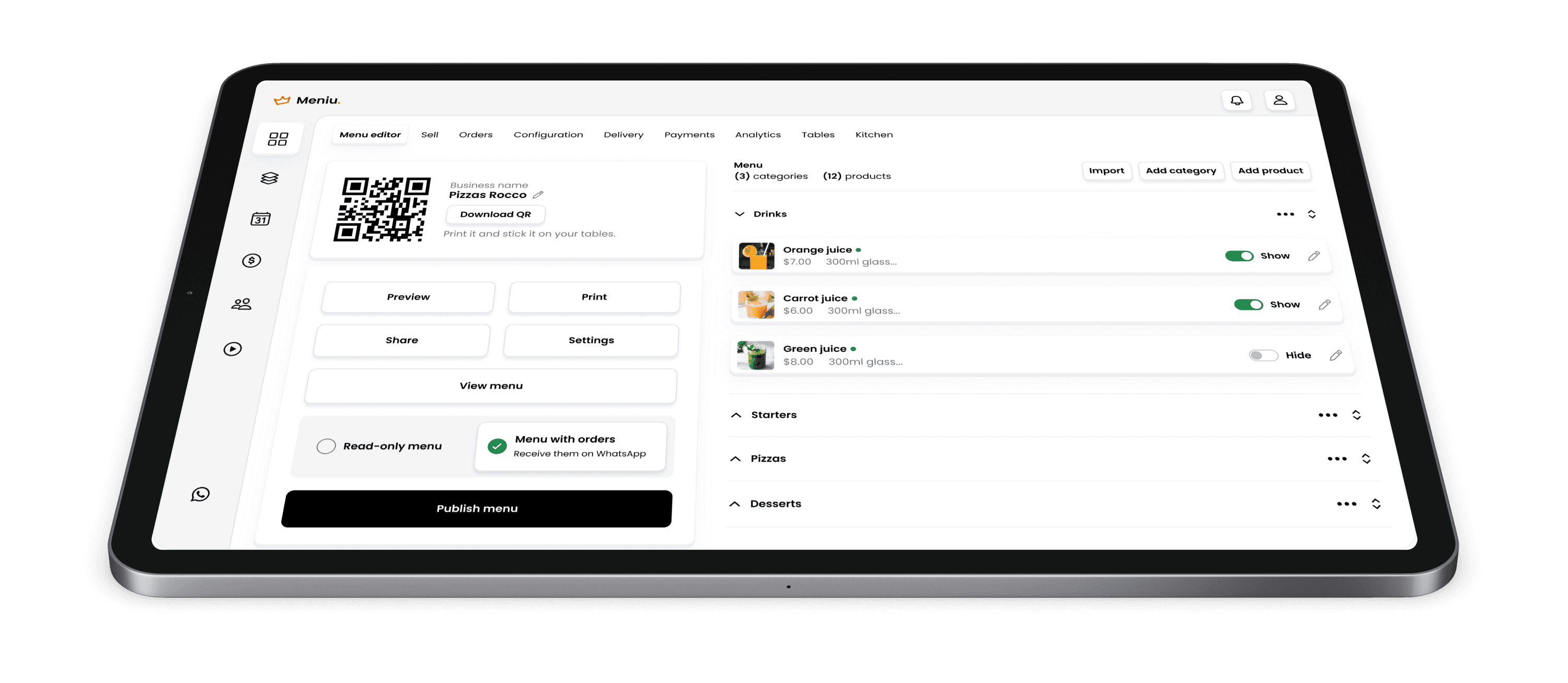 Crea tu menú digital con Meniu